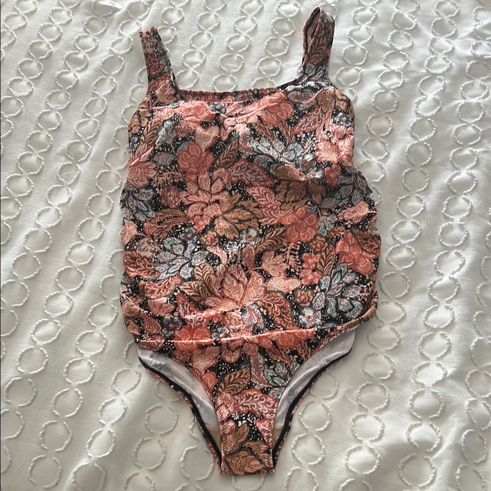A Pea in the Pod Coral Floral One-Piece Swimsuit
